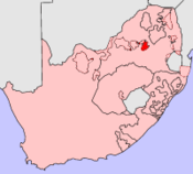 Situación geográfica de KwaNdebele (mapa político de Sudáfrica)