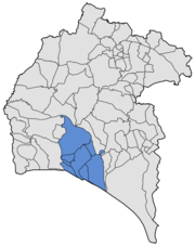 Términos municipales de la comarca Comarca Metropolitana de Huelva.