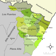 Términos municipales de la comarca Baix Maestrat.