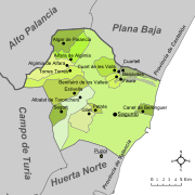 Términos municipales de la comarca Campo de Morvedre.