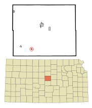 Ubicación en el condado de Ellsworth en KansasUbicación de Kansas en EE. UU.