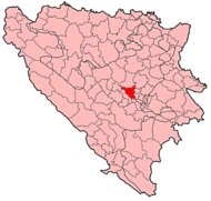 Localización de Visoko en Bosnia-Herzegovina