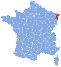 Localización de Bas-Rhin en Francia