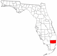 Mapa de Florida con el Condado de Broward resaltado