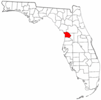 Mapa de Florida con el Condado de Citrus resaltado