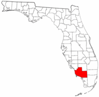 Mapa de Florida con el Condado de Collier resaltado