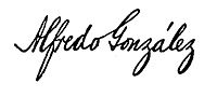 Firma de Alfredo González Flores