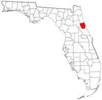 Mapa de Florida con el Condado de Flagler resaltado