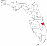 Mapa de Florida con el Condado de Río Indio resaltado