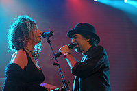 Joaquin Sabina y Olga Roman in concert.jpg