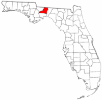 Mapa de Florida con el Condado de Leon resaltado