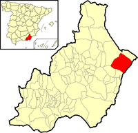 Situación de Cuevas del Almanzora en la provincia de Almería