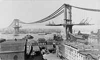 Construcción del puente de Manhattan