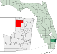 Ubicación de Coral Springs en el estado de Florida