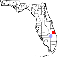 Mapa de Florida con el Condado de Santa Lucía resaltado
