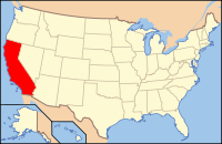 Mapa de los EE. UU. resaltando California