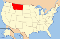 Mapa de los EE. UU. resaltando Montana
