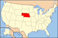 Mapa de los EE. UU. resaltando Nebraska
