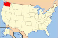 Mapa de los EE. UU. resaltando Washington