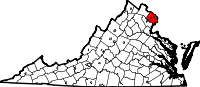 Situación del condado en VirginiaSituación de Virginia en EE. UU.