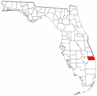 Mapa de Florida con el Condado de Martin resaltado