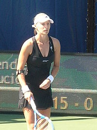 Mirjana Lučić at Bank of the West Classic qualifying 2010-07-25 2.JPG