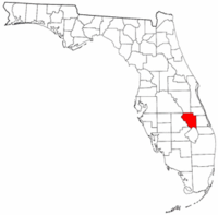 Mapa de Florida con el Condado de Okeechobee resaltado