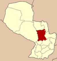 Localización del departamento de Departamento San Pedro en el mapa de Paraguay.