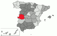 Localización de la provincia de Cáceres en España