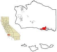 Santa Barbara County California Incorporated and Unincorporated areas Goleta Highlighted.svg