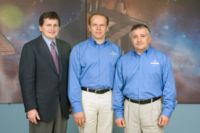 De izquierda a derecha: Charles Simonyi, Oleg Kotov, Fyodor Yurchikhin