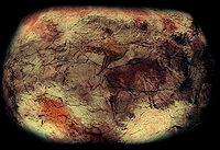 Techo pintado de la Cueva de Altamira (réplica, Museo Arqueológico Nacional)