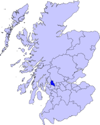 Situación de West Dunbartonshire en Escocia.