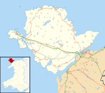 Localización de Holyhead en Anglesey