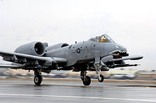Despegue de un A-10 en la Base Aérea de Bagram, Afganistán, en 2007.