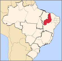 Mapa de Brasil resaltando Piauí