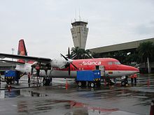 F50 en el aeropuerto Alfonso Bonilla Aragon.JPG