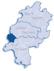 Lage des Landkreises Limburg-Weilburg in Hessen