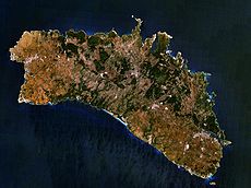 Fotografía satélite de la isla de Menorca