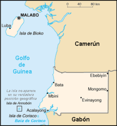 Ubicación de Guinea Española