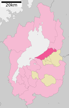 Localización de Hikone, Shiga
