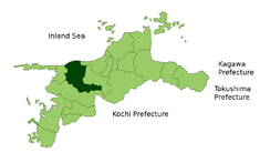 Localización de Kawabe-mura(actualmente es parte de Oozu-shi)