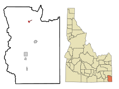Ubicación en el condado de Bear Lake en Idaho Ubicación de Idaho en EE. UU.