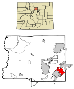 Ubicación en el condado de Boulder en el estado de Colorado Ubicación de Colorado en EE. UU.