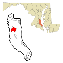 Ubicación en el condado de Calvert en MarylandUbicación de Maryland en EE. UU.