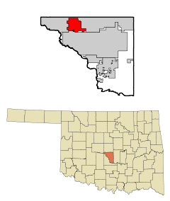 Ubicación en el condado de Cleveland en OklahomaUbicación de Oklahoma en EE. UU.