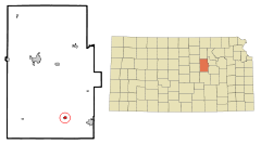 Ubicación en el condado de Dickinson en KansasUbicación de Kansas en EE. UU.