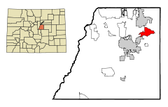 Ubicación en el condado de Douglas en el estado de Colorado Ubicación de Colorado en EE. UU.