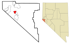 Ubicación en el condado de Douglas en el estado de Nevada Ubicación de Nevada en EE. UU.