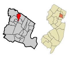 Ubicación en el condado de Essex en Nueva JerseyUbicación de Nueva Jersey en EE. UU.